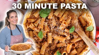 30 Minute One Pot Rigatoni With Meat Sauce [upl. by Anrim316]