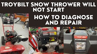 Troybilt Snow Blower Will Not Start How to Diagnose and Repair Model 31AM6CP3723 [upl. by Lohner104]