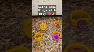 Diy clay Rings with Clay 🌺✨shortsviral [upl. by Amek]