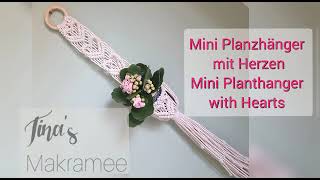 DIY Makramee Herz Mini Blumenampel  DIY Macrame Heart Mini Planthanger [upl. by Singleton]