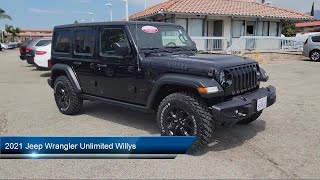 2021 Jeep Wrangler Unlimited Willys Sport Utility Van Nuys San Fernando Valencia Los Angeles Gle [upl. by Eihcra]