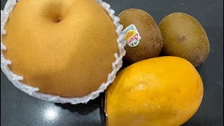 LIVE🥝 🥭🍐PEELING CUTTING THE KOREAN PEAR KIWI AND RIPE MANGO FRUITS ASMR SATISFYINGSOUND [upl. by Bocoj537]