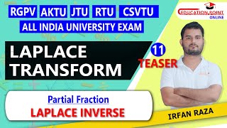 Lec 11Teaser  Partial Fraction Laplace Inverse  Laplace Transform  RGPV  CSVTU  GATEJTU [upl. by Olwen]