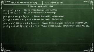 WSTĘP DO MATEMATYKI WYŻSZEJ  16 Prawa rachunku zdań [upl. by Aihsenor]