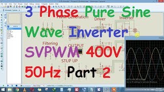 3 Phase Pure Sine Wave Inverter SVPWM 400V 50Hz Part 2 [upl. by Ayin]