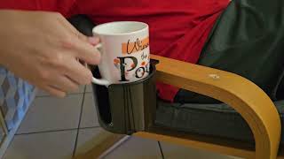 Handy Cup Holder on my Ikea POÄNG armchair [upl. by Nollahs14]