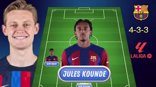 🚨Frenkie De Jong back 🔥barcelona predicted Line up with Frenkie De Jong champions league 202425 [upl. by Ylrebnik]