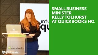 Small Business Minister Kelly Tolhurst at QuickBooks HQ [upl. by Chantalle417]