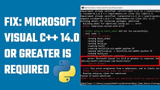 Fix Microsoft Visual C 140 or greater is required in Python [upl. by Warde517]