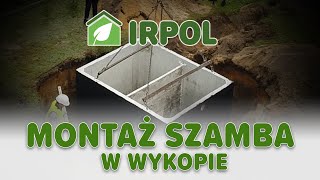 Montaż szamba betonowego w wykopie u klienta w cenie zbiornika Przykładowa realizacja Irpol [upl. by Root]