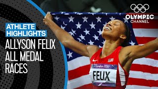 All Allyson Felix 🇺🇸 Olympic Medal Races  Athlete Highlights [upl. by Iadahs]