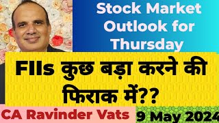 Stock Market Outlook for Tomorrow  9 May 2024 by CA Ravinder Vats [upl. by Crutcher263]