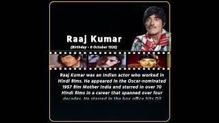 Raaj Kumar was an Indian actor who worked in Hindi films RaajKumar [upl. by Merri]