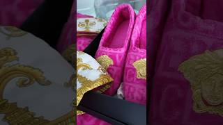 UNBOXING NEW PINK VERSACE I ♡ BAROQUE BATHROBE amp SLIPPERS 🎀🩷 Versace luxurylifestyle fashion [upl. by Krishna]