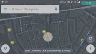 SYGIC GPS Navigation app on android  Auto Night Mode  BANDUNG [upl. by Ilil9]