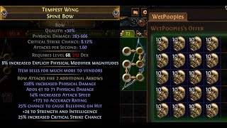 POE 1 Minute Guide to Crafting a 200 Divine Phys Bow ◆◆expensive [upl. by Akitan14]