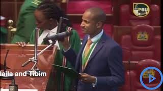 Babu Owino mentions Raila and tibim in his swearing in at parliament [upl. by Llerdna]