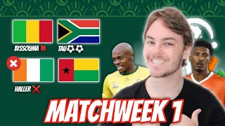 AFCON 2023 Matchweek 1 Predictions [upl. by Ydnolem557]