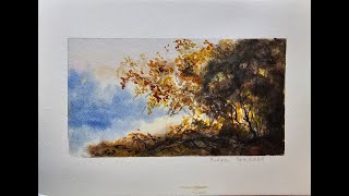 Glowing Watercolor Landscape Demo Timelapse [upl. by Nicolella501]