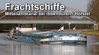 Frachtschiffe auf dem Mittellandkanal  Binnenschifffahrt  Ibbenbüren  Hörstel [upl. by Glover510]