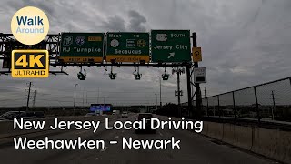 【4K60】 New Jersey Local Driving Weehawken  Newark [upl. by Dalpe681]