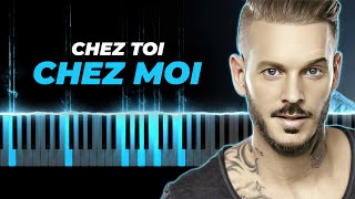 M Pokora Fally Ipupa  Chez toi chez moi  piano karaoke instrumental cover [upl. by Aropizt]