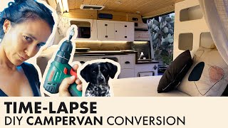 DIY Campervan Conversion VW T4 Full timelapse [upl. by Yrakcaz]