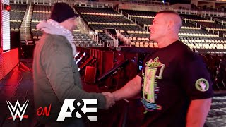 John Cena and Batista reminisce about WrestleMania main events AampE WWE Rivals John Cena vs Batista [upl. by Firehs]