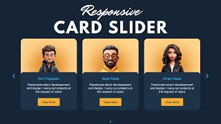 Responsive Card Slider Using HTML CSS and JS  Card Slider Project [upl. by Saidnac]