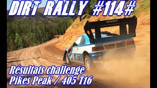 Dirt Rally 114 Résultats challenge Pikes Peak  405 Turbo 16 [upl. by Akkim]