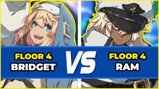 GGST Floor 4 ▶️ Bridget vs Ramlethal  Guilty Gear STRIVE Low Level Gameplay [upl. by Idonah]