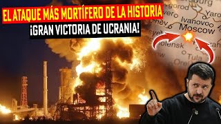 El mayor incendio del siglo Ucrania destruyó depósito de petróleo de Rusia con sus misteri misiles [upl. by Wallace]