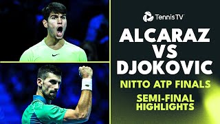 Novak Djokovic vs Carlos Alcaraz Match Highlights  Nitto ATP Finals 2023 [upl. by Ansaev]