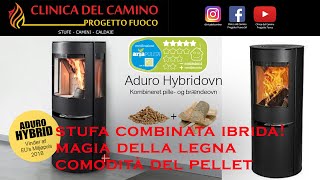 STUFA COMBINATA LEGNA PELLET H2 ADURO IBRIDA LA MAGIA DELLA LEGNA LA COMODITà DEL PELLET [upl. by Anaitat]