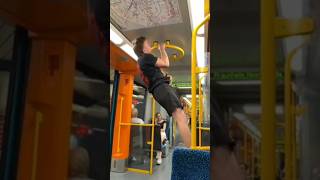 Mf doing it on the bus☠️ calisthenics gymmotivation strength [upl. by Nettirb266]