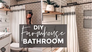 DIY FARMHOUSE BATHROOM  HOW TO SUBWAY TILE AND SHIPLAP [upl. by Nelad354]