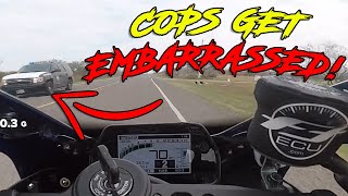 CRAZY Cops Chase After Sportbike Riders amp Get EMBARRASSED  Bikes VS Cops 91 [upl. by Ecilahs]