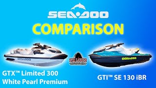 2024 SeaDoo GTX™ Limited 300 White Pearl Premium VS GTI™ SE 130 iBR Side by Side Comparison [upl. by Case]