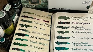 💚 🐸GREEN Fountain Pen Inks 🦖🌲 [upl. by Afital]