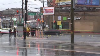 Philadelphia mass shooting 8 Northeast High School students shot at SEPTA bus stop [upl. by Anaibaf]