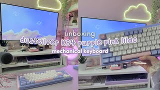 dustsilver K84 purple pink lilac mechanical keyboard  unboxing amp modding ♡ typing sound tests 🌸 [upl. by Sisco]