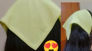 How to make a Bandana Headband Head Scarf with Elastic 😍🤩bandana headband video diy [upl. by Drucill]