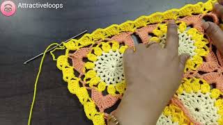 How to crochet table runnercrochet motif for table runnercrochet granny square [upl. by Annirtak]