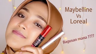 BATTLE MASKARA  Maybelline The Falsies Push Up Drama VS Loreal Paris Voluminous Lash Paradise [upl. by Nosreip403]