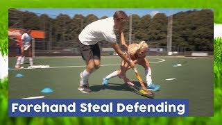 Forehand Steal Defending Technique  Hockey Heroes TV [upl. by Ztnarf422]