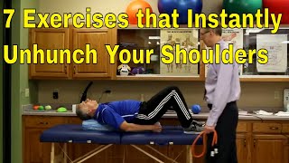 7 Exercises That Instantly Unhunch Your Shoulders  BONUS [upl. by Harbour92]