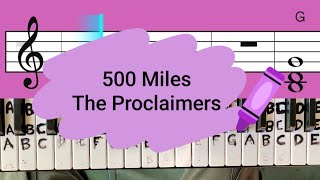 500 miles The Proclaimers piano chords for beginner cover song [upl. by Oregolac446]