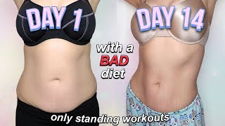 I DID CHLOE TINGS STANDING WORKOUTS EVERY DAY FOR 2 WEEKS NO DIET [upl. by Slin]