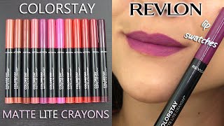 Revlon ColorStay MATTE LITE CRAYONS  Lip Swatches amp Review [upl. by Nolyk]