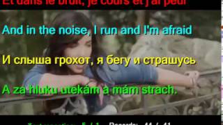 Learn languages by Indila Last dance Dernière Danse English French Russian Slovak LYRICS SUBTITLES [upl. by Clayson33]